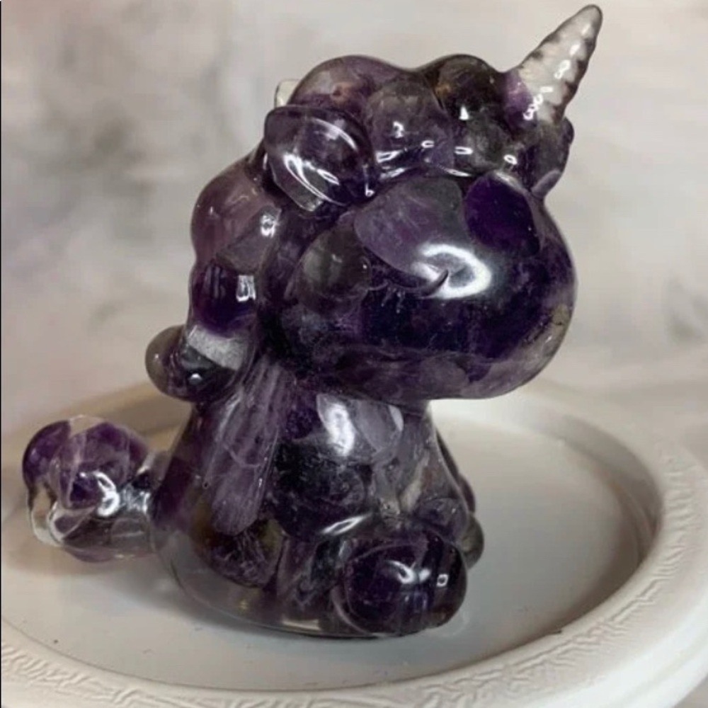 Adorable Amethyst Chip Resin Unicorn